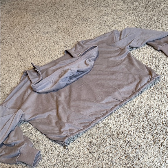 Brown Hooded Pullover with Pockets - Picture 3 of 6